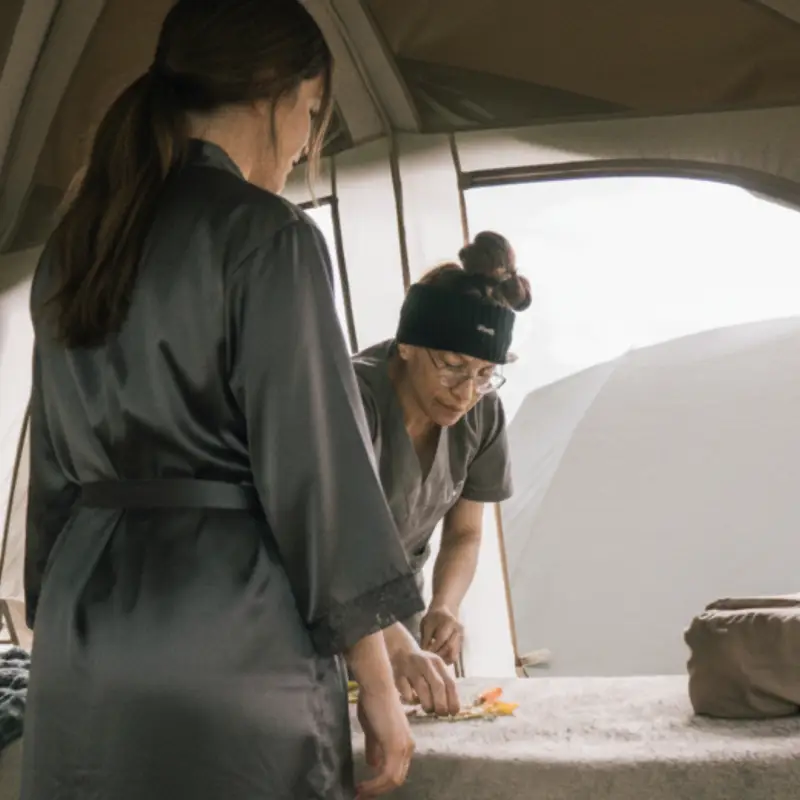 Luxury spa tent massage service on Inca Trail